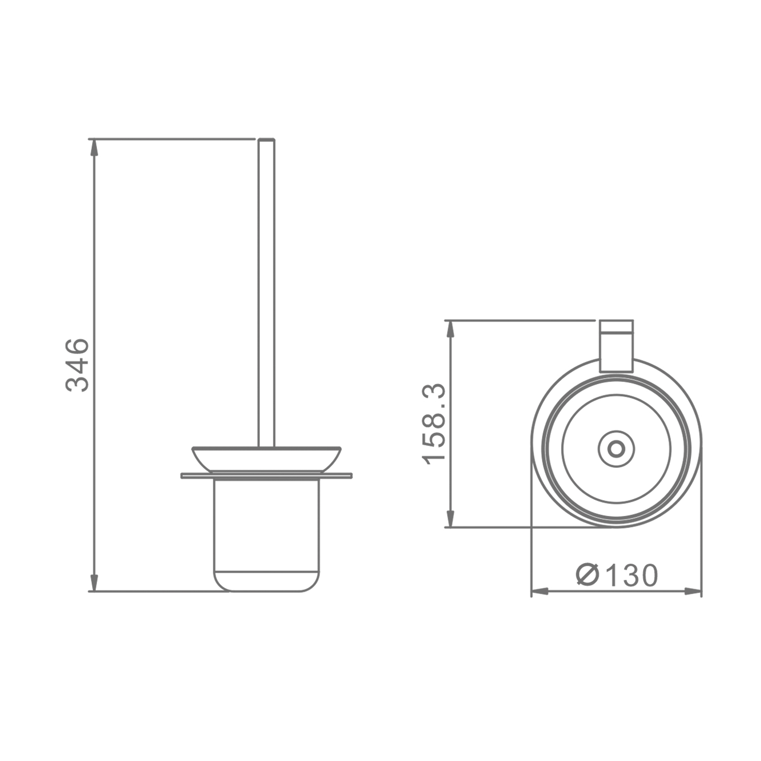 Ершик настенный Raglo R300.10.09, графит
