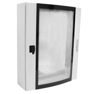 Корпус щита распределительного 600х750х200мм монтажн. панель навесной прозр. дверца из гнутого стекла метал. сер. Cetinkaya Pano CPD6007520SUM