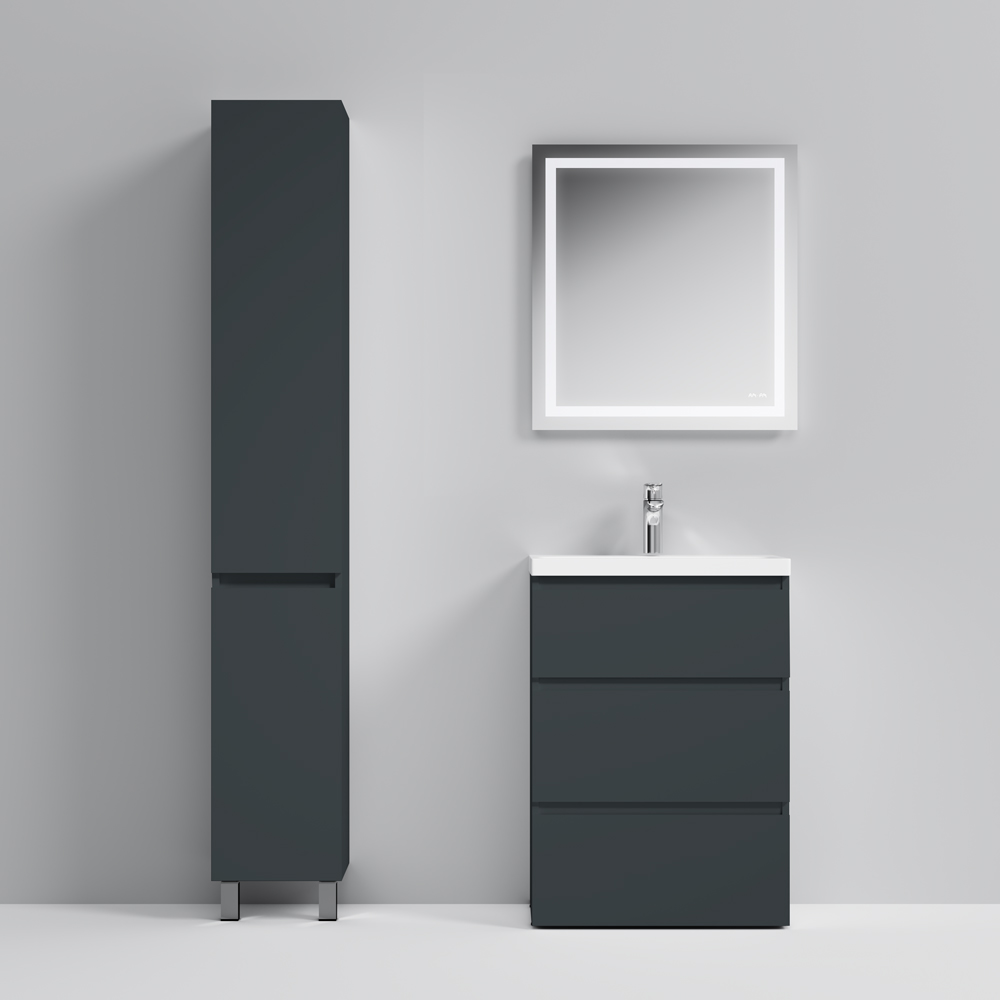 M91FSX0602GM GEM S, База под раковину, напольная, 60 см, 3 ящика, графит матовый