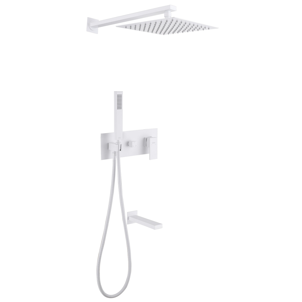 Душевая система ABBER Daheim AF8217W скрытого монтажа с изливом, белая матовая