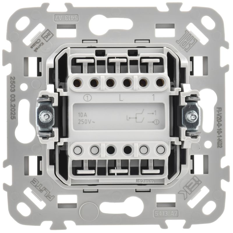 Выключатель 2-кл. СП FLITE ВС12-1-0-ФлЧ 10А механизм черн. IEK FI-V20-0-10-1-K02