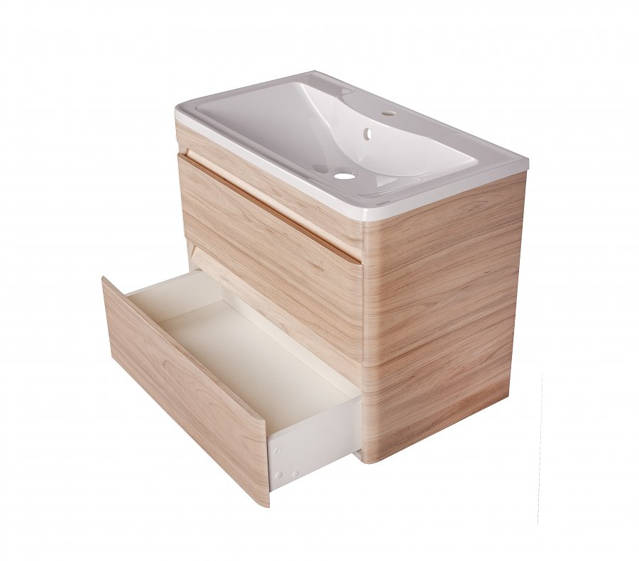 Тумба подвесная "Атлантика 70", Люкс ясень перламутр, PLUS