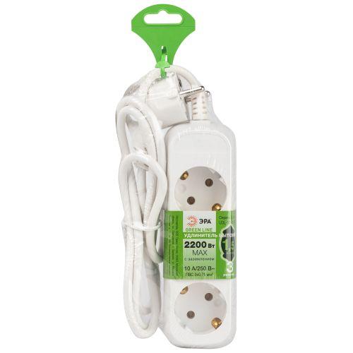 Удлинитель 3х1.5м с заземл. ПВС 3х0.75 UDL-10-315-E Greenline Эра Б0064897