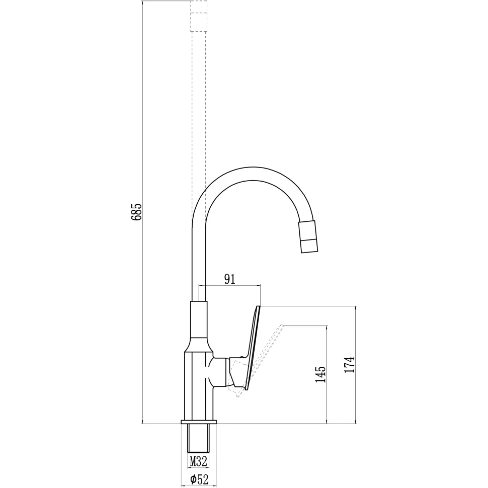Смеситель для кухни с гибким изливом Savol S-600606AW, хром/белый