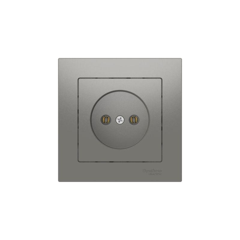 Розетка AtlasDesign 16А без заземл. быстрозажим. клем. в сборе сталь SE ATN000940S