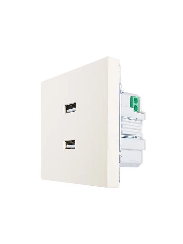 Розетка 2-мест. USB разъем СП ZIMA IP20 слон. кость LEZARD 704-9088-192