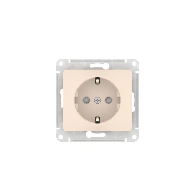 Розетка Glossa 16А с заземл. защ. шторки быстрозажим. клем. механизм беж. SE GSL000245S
