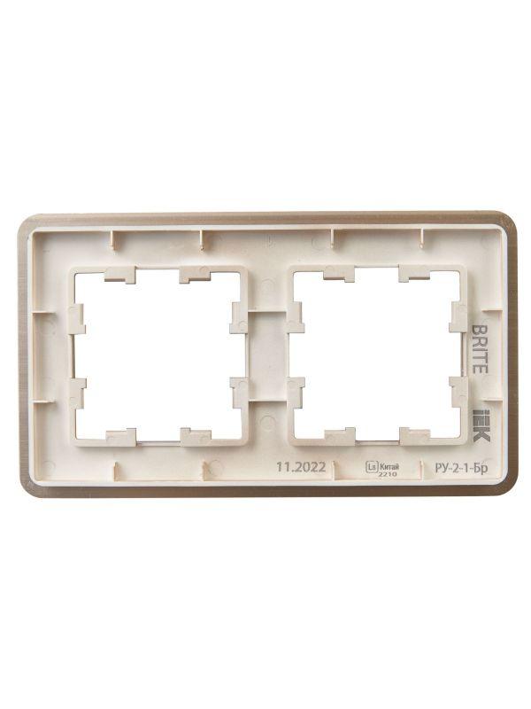 Рамка 2-м BRITE РУ-2-1-Бр метал. шампань RE AL IEK BR-M22-M-21-K37