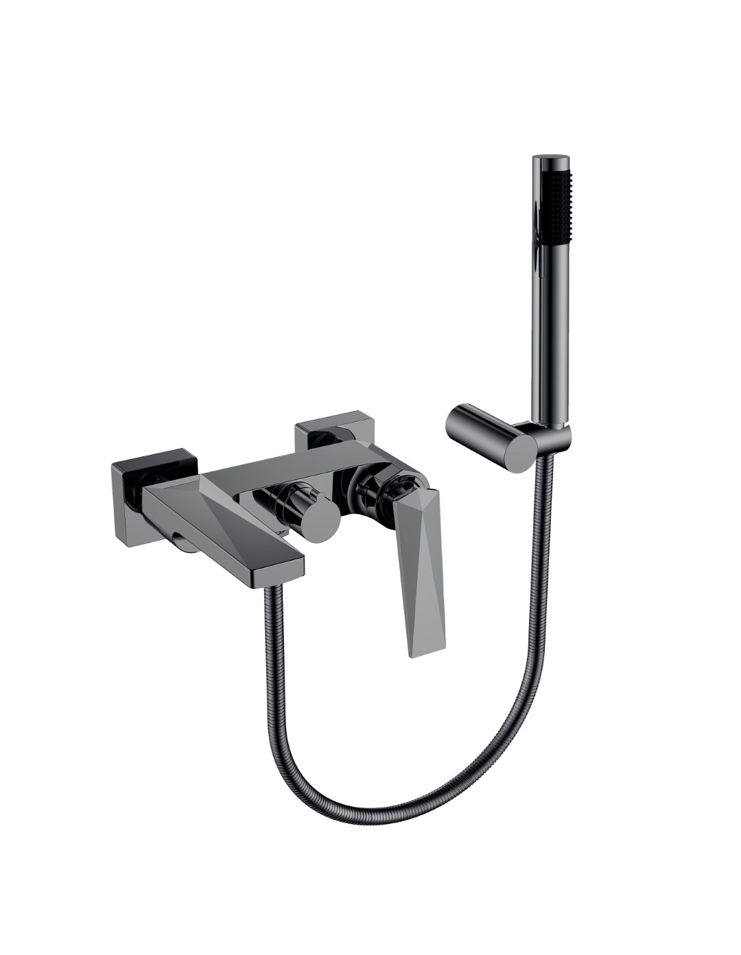 Смеситель для ванны с душ.гарнитуром VENTURO Shine Gun Metall