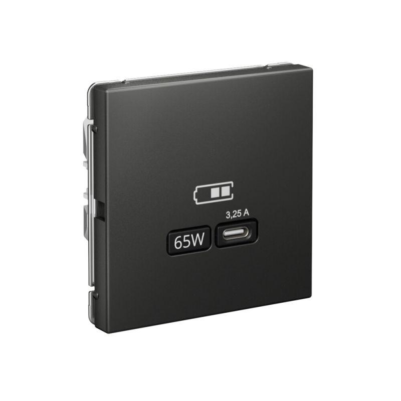 Розетка USB ArtGallery тип C 65Вт QC PD высокоскор. ЗУ механизм базальт SE GAL001427