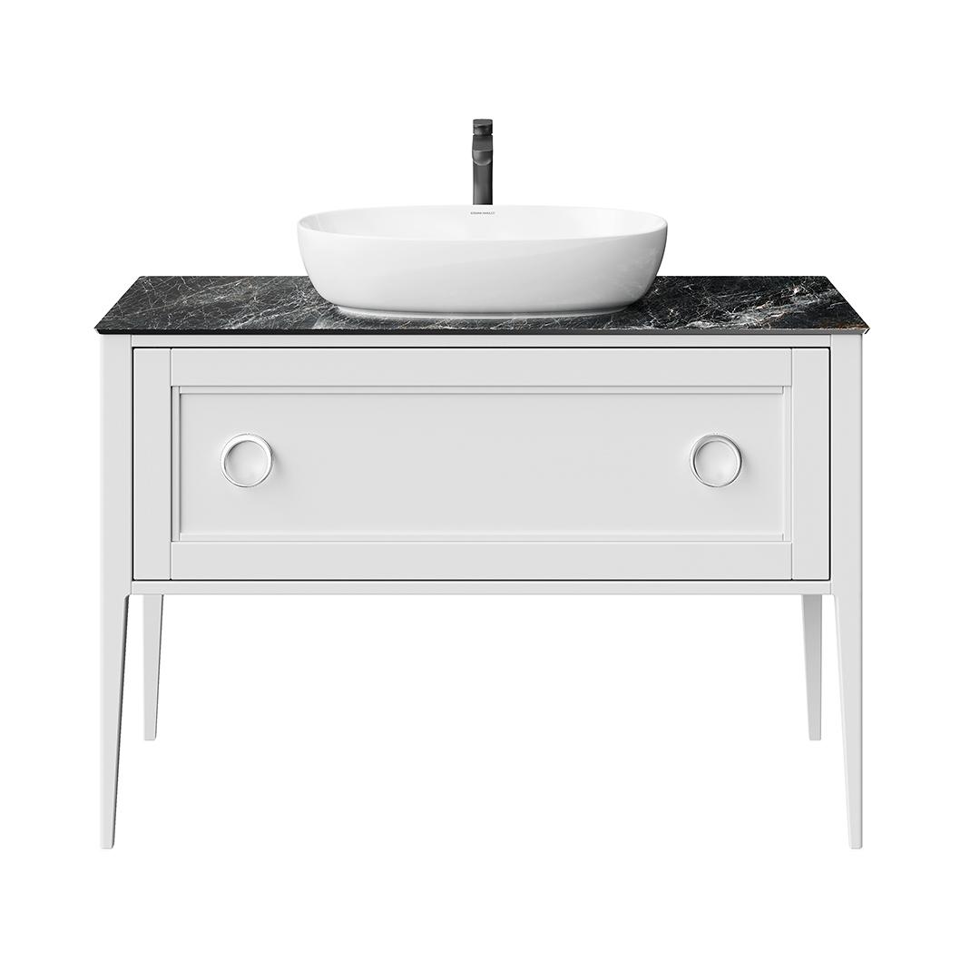 Тумба PLAZA Classic NEO напольная 1+1 ящик 120, белая матовая