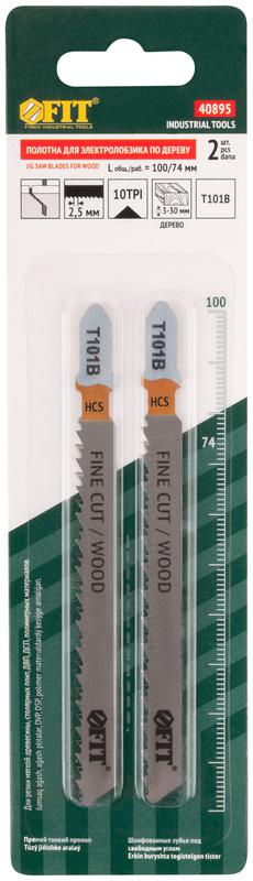 Полотно по дереву HCS шлифованные под свободным углом зубья 100/74/2.5мм (T101B) (уп.2шт) FIT 40895