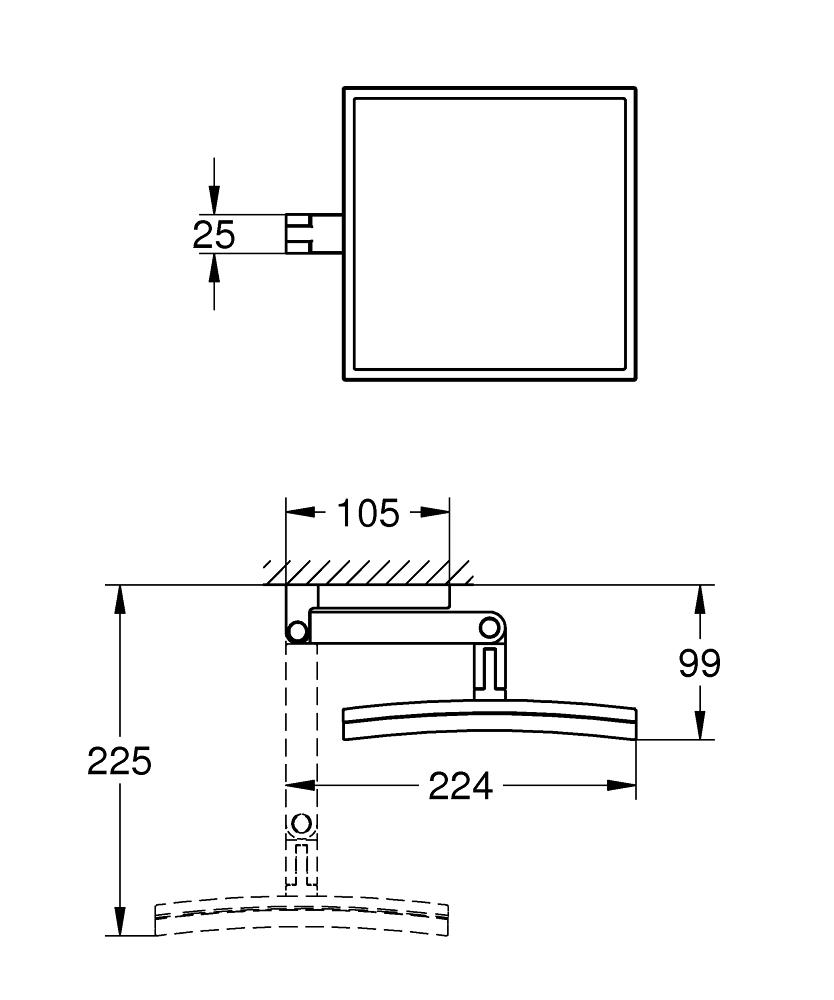 40808000 Зеркало косметическое GROHE Selection Cube