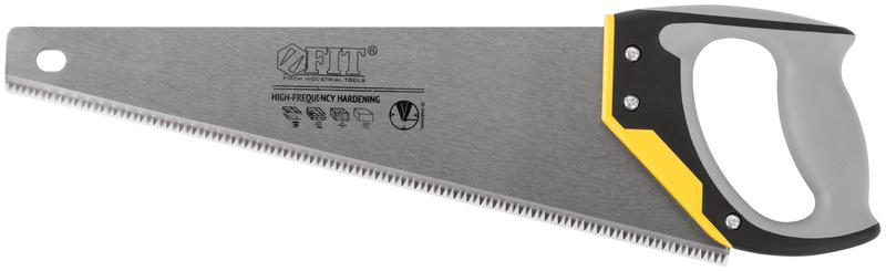 Ножовка по дереву средний каленый зуб 7 ТPI 3D заточка 3К пласт.прорезиненная ручка профи 400мм FIT 40451