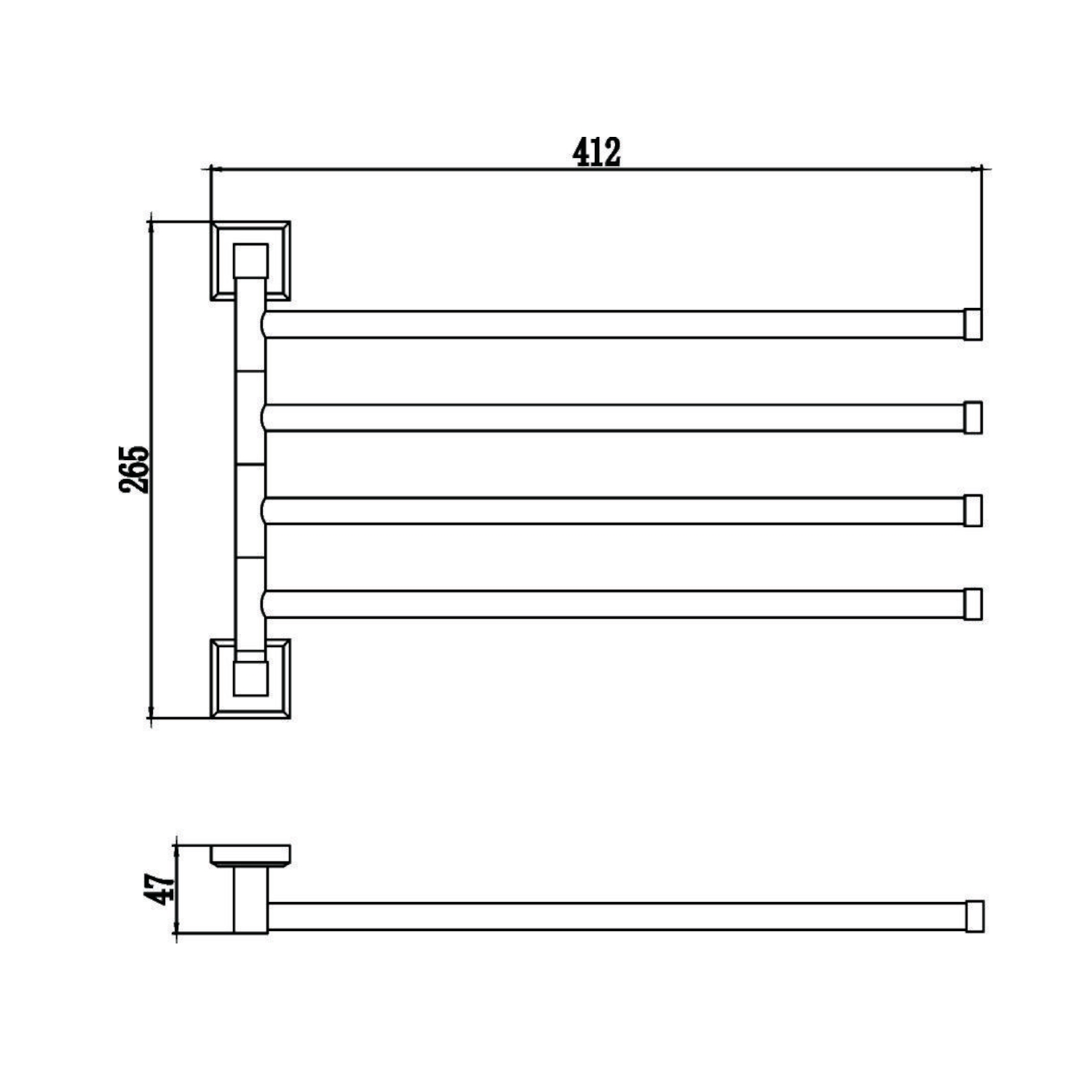 Полотенцедержатель Savol S-009504, хром