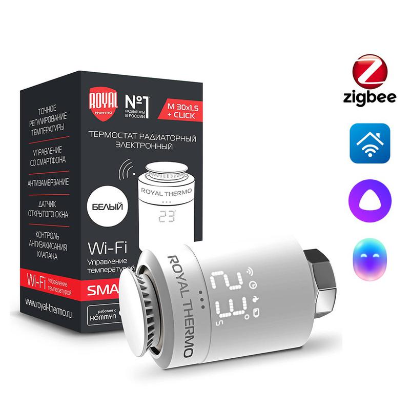 Термостат радиаторный электронный Smart Heat бел. Royal Thermo НС-1303165