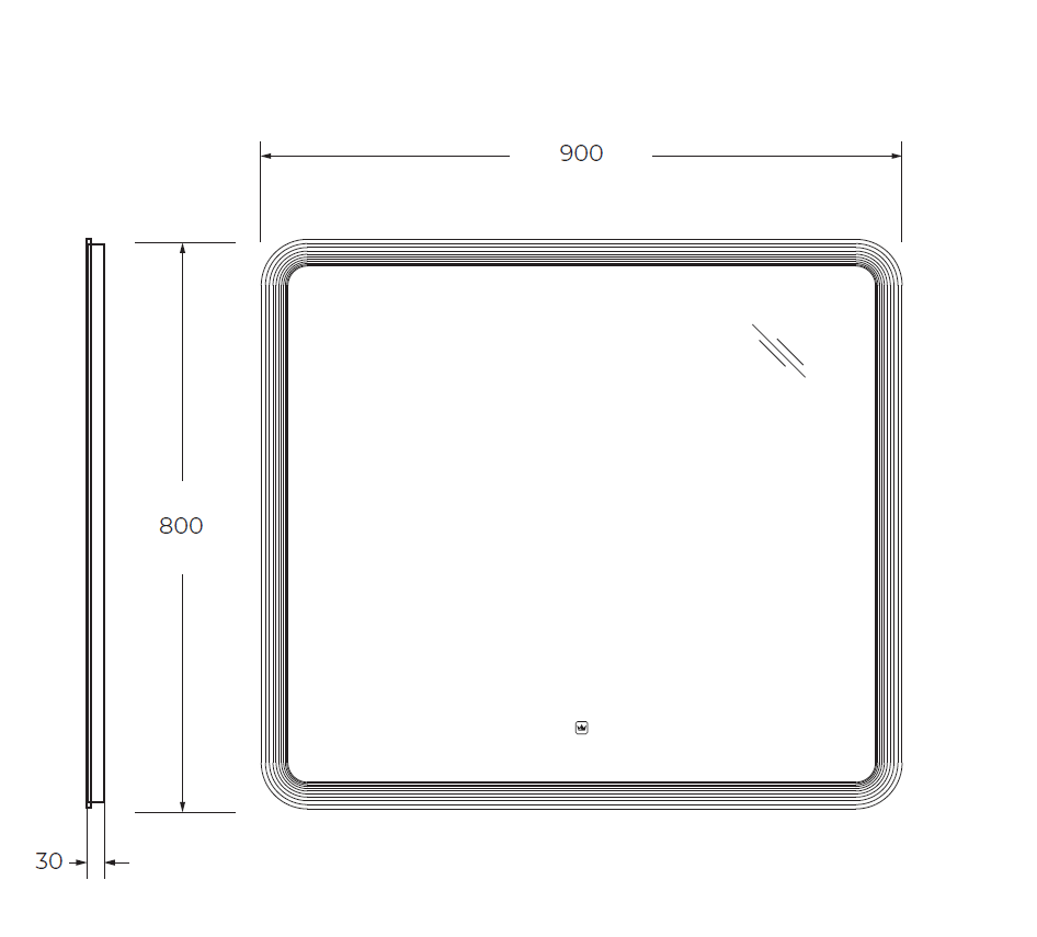 Зеркало Cezares CZR-SPC-DUET-900-800-LED-TCH