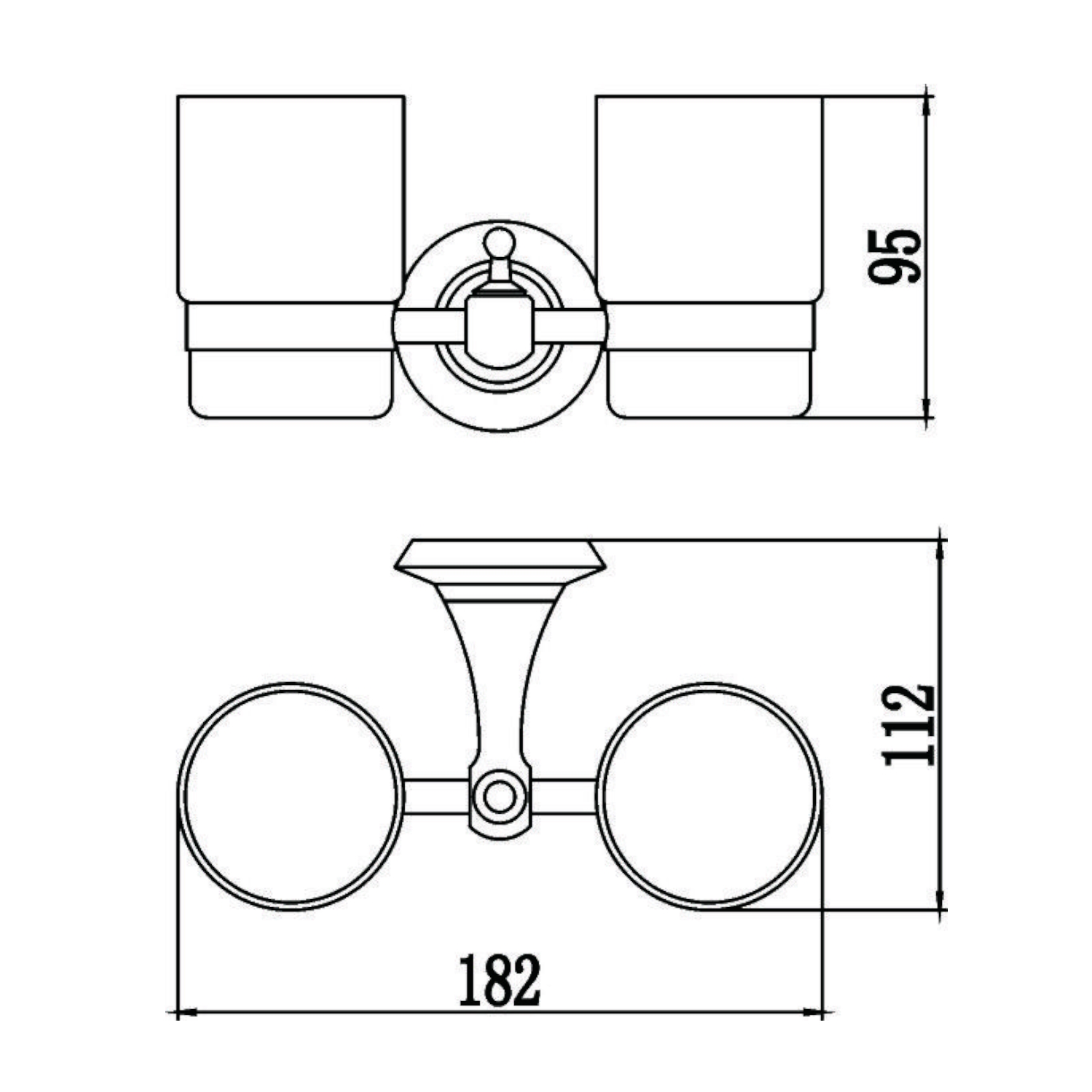 Стакан для ванной комнаты двойной Savol S-06968W, белый