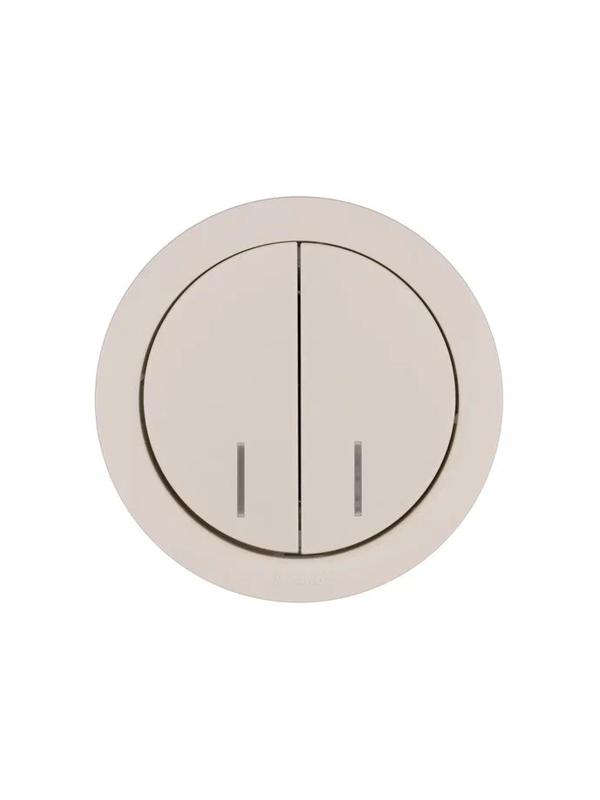 Выключатель 2-кл. СП OSEN 10А IP20 с подсветкой механизм сл. кость LEZARD 743-9088-112