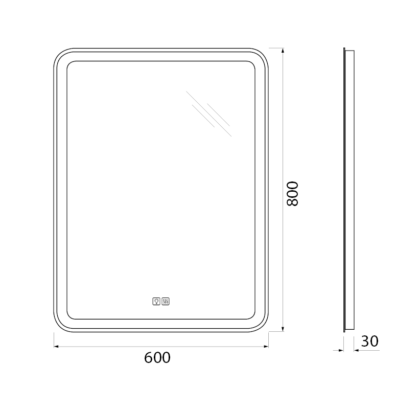 Зеркало BelBagno SPC-MAR-600-800-LED-TCH-WARM