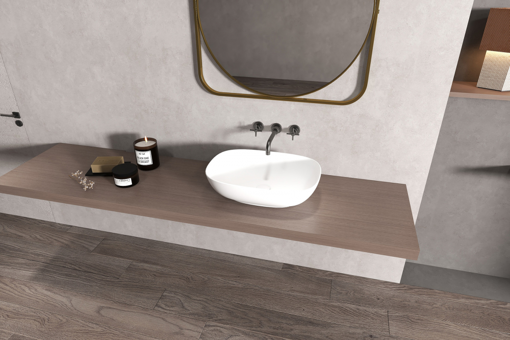 Раковина накладная ABBER Stein AS2637 белая матовая