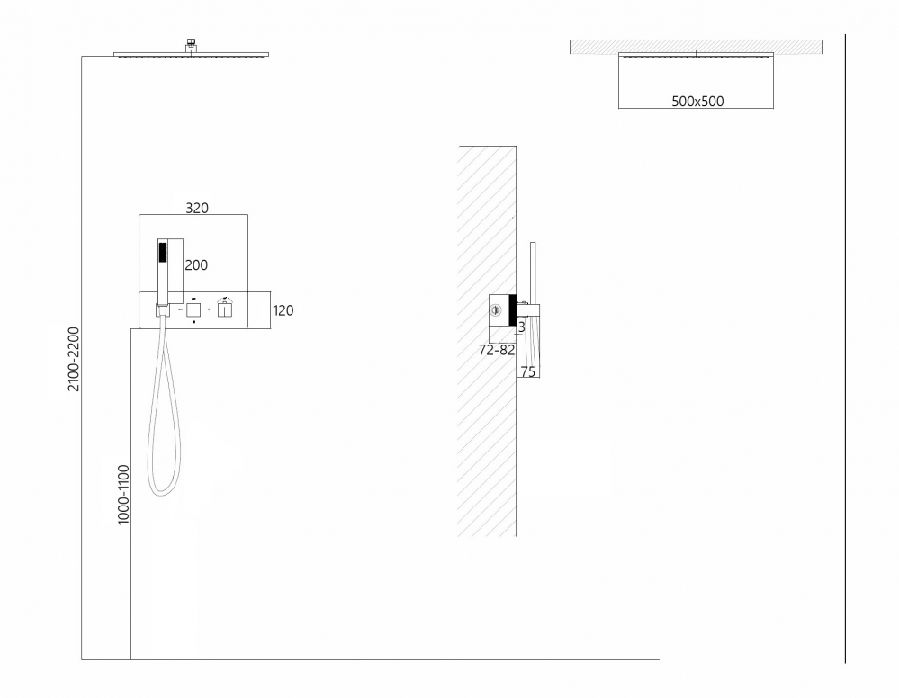 Душевая система ABBER Daheim AF8255W скрытого монтажа без излива, термостат, белая матовая