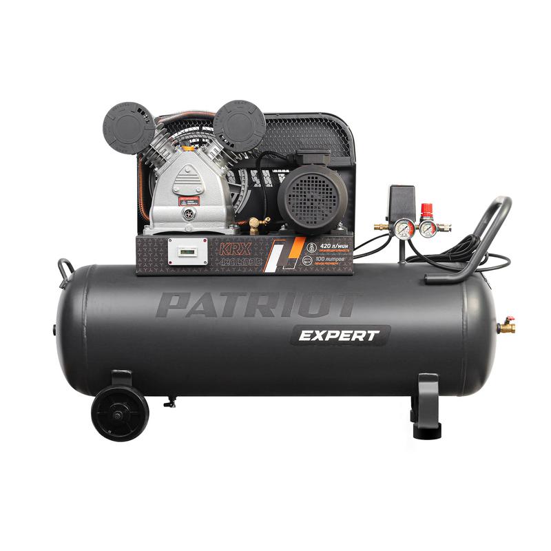 Компрессор поршневой ременной масляный KRX 420 L100 D 420л/мин 100л 10бар 2.2кВт 400 В PATRIOT 545302320