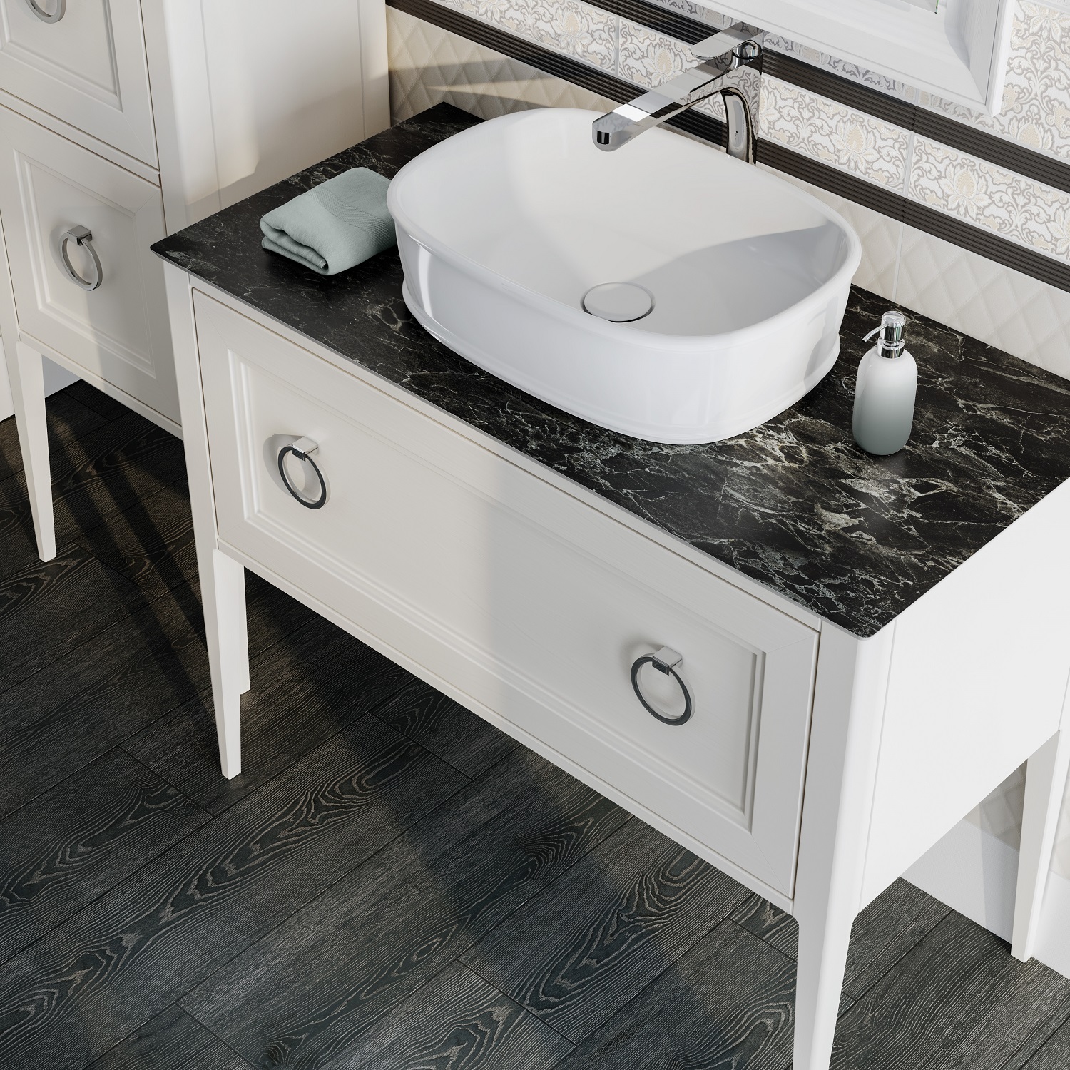 Раковина CIRCO накладная 50, белая глянцевая