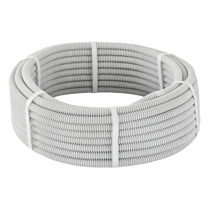 Труба гофрированная ПВХ d25мм с протяжкой сер. (уп.75м) TOKOV ELECTRIC TKE-TG/P-25-C06/75