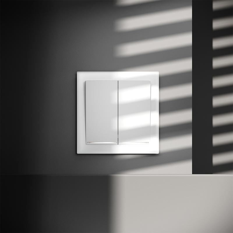 Выключатель 2-кл. СП S70 10А с подсветкой механизм бел. матов. Voltum VLS020202