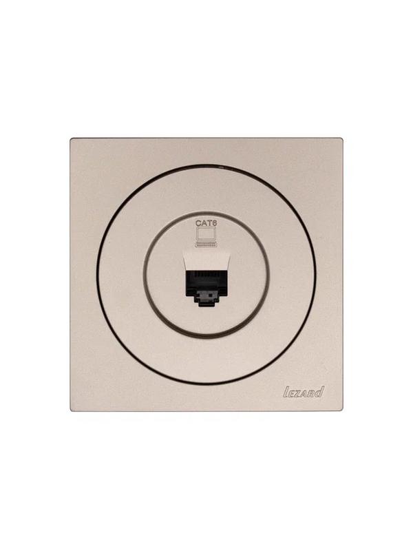 Розетка компьютерная СП OSEN RJ45 кат.6 механизм титан LEZARD 743-3788-140