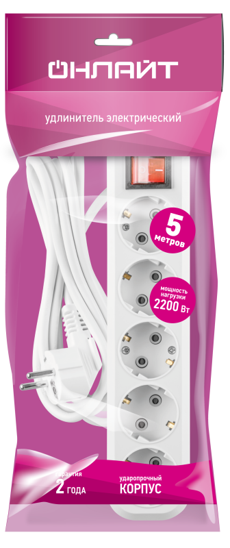 Удлинитель 90 807 OPE-S-05-500-ESC-3x0.75 ОНЛАЙТ 90807