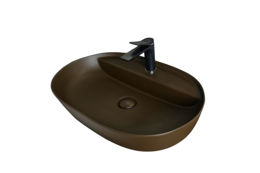 Раковина Gid Br1346 53342 накладная коричневая матовая 61x41x14