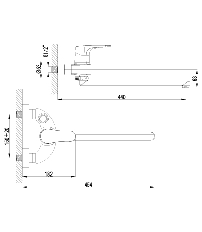 Смеситель для ванны Lemark Shift (LM4317C)