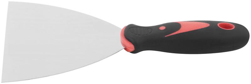 Шпатель 5дюйм (125мм) прорезиненная ручка нерж. сталь КУРС 06707