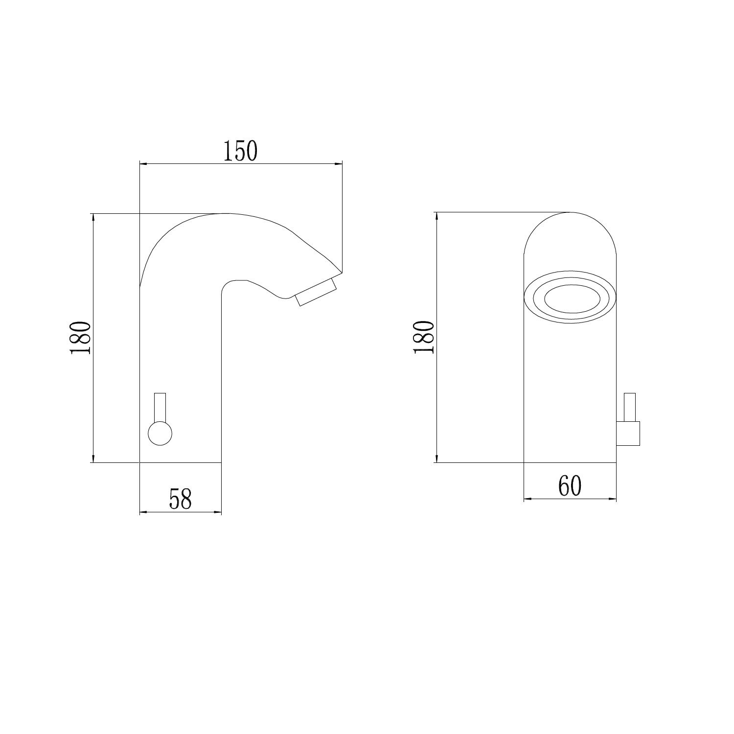 Сенсорный смеситель для раковины Savol S-GY8862, хром