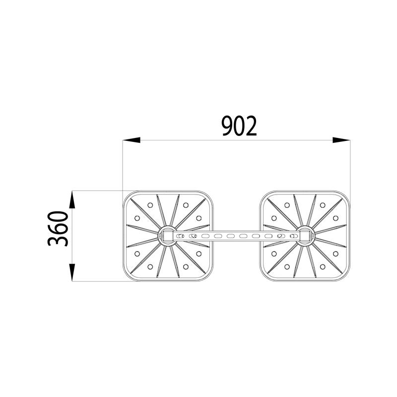 Конструкция опорная для горизонт. прямоугольн. воздуховодов и метал. лотков кабеленесущих систем TECHNORAPTOR FOOT 500х1500 HD КМ TR0294