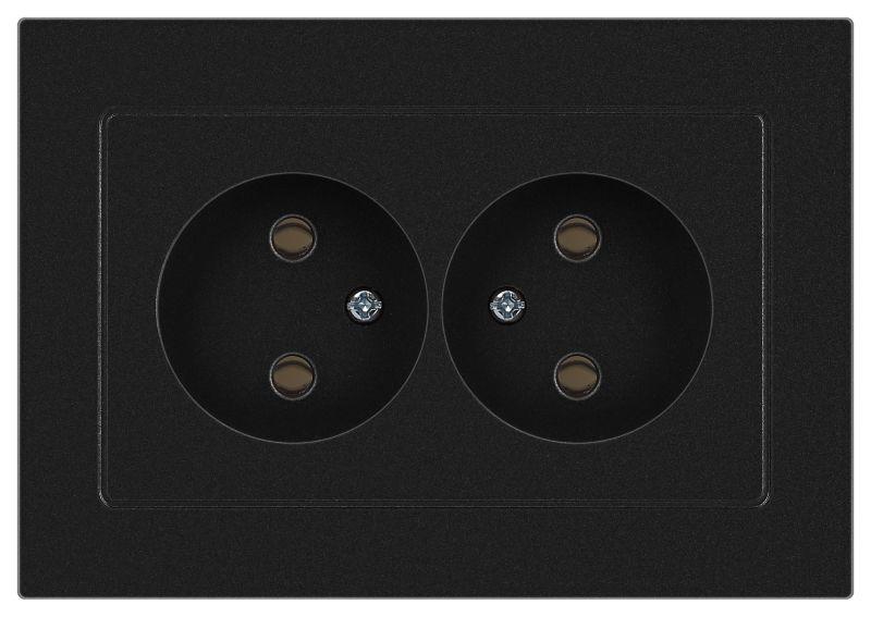 Розетка 2-м СП Accent 6-204-05 16А IP20 250В 2P AL/CU антрацит Intro Б0063465