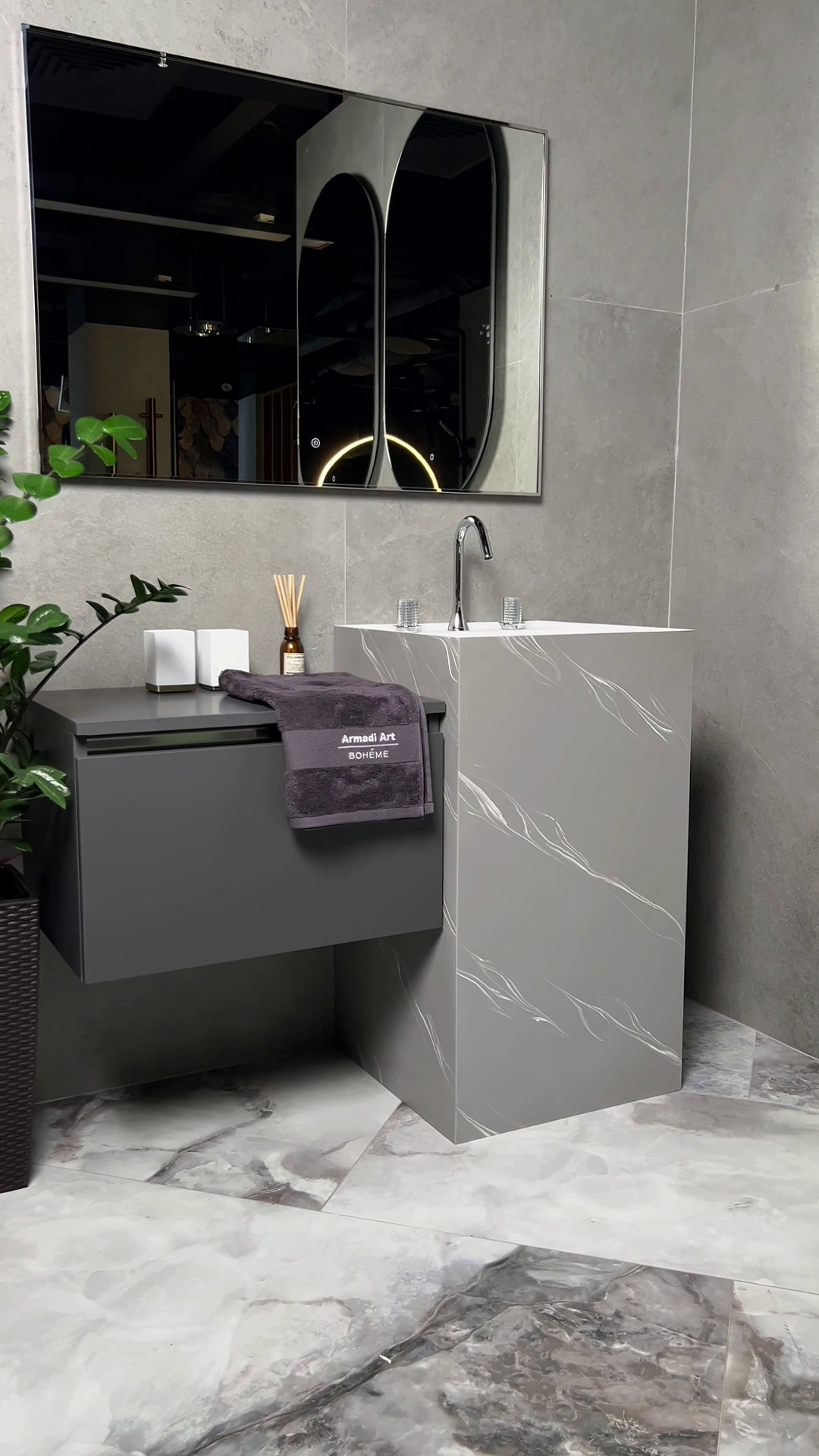 Раковина напольная Cube Corian 480*480*850 Matt White