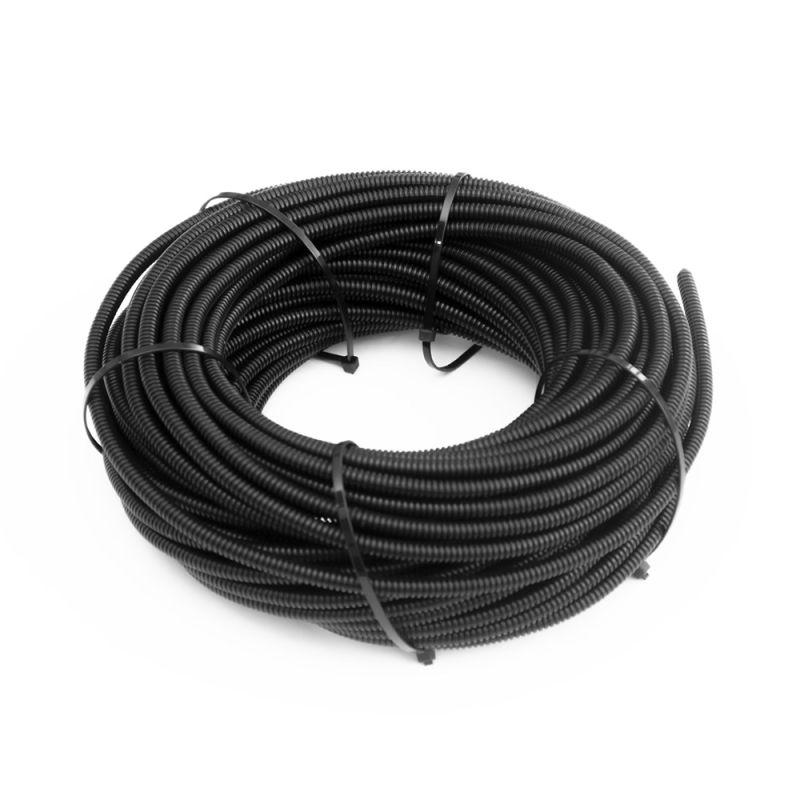 Труба гофрированная ПА dвн 5.0мм dнар 7.2мм негорючая (HF) стойкая к УФ разрезная черн. (уп.25м) Промрукав PR02.0319