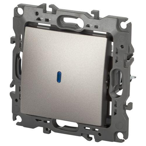 Выключатель 1-кл. Эра12 12-1102-16 10А IP20 250В 10AX с подсветкой механизм титан ЭРА Б0065718