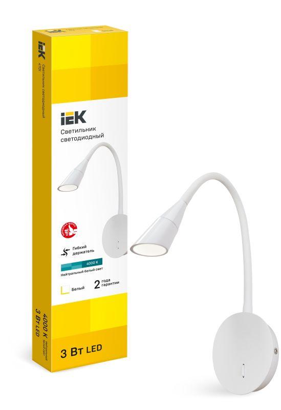 Светильник светодиодный 4701 настенный 3Вт 4000К IP20 бел. IEK LT-DBB0-4701-03-30-K01