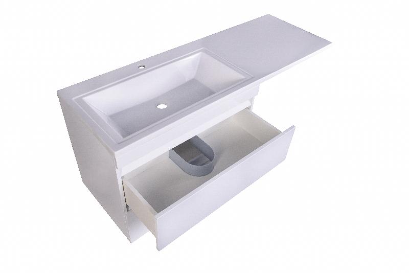 Тумба подвесная "Даллас 140", Люкс белая, PLUS