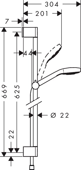 Душевой гарнитур Hansgrohe Croma Select S 1jet 26564400