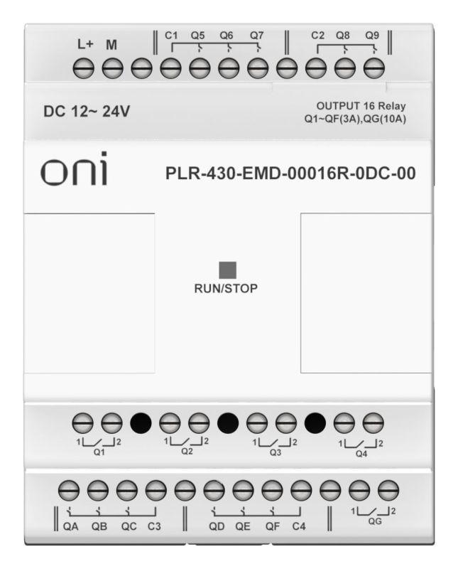 Модуль расширения входов выходов ПЛК 430 16 RO 24В DC ONI PLR-430-EMD-00016R-0DC-00