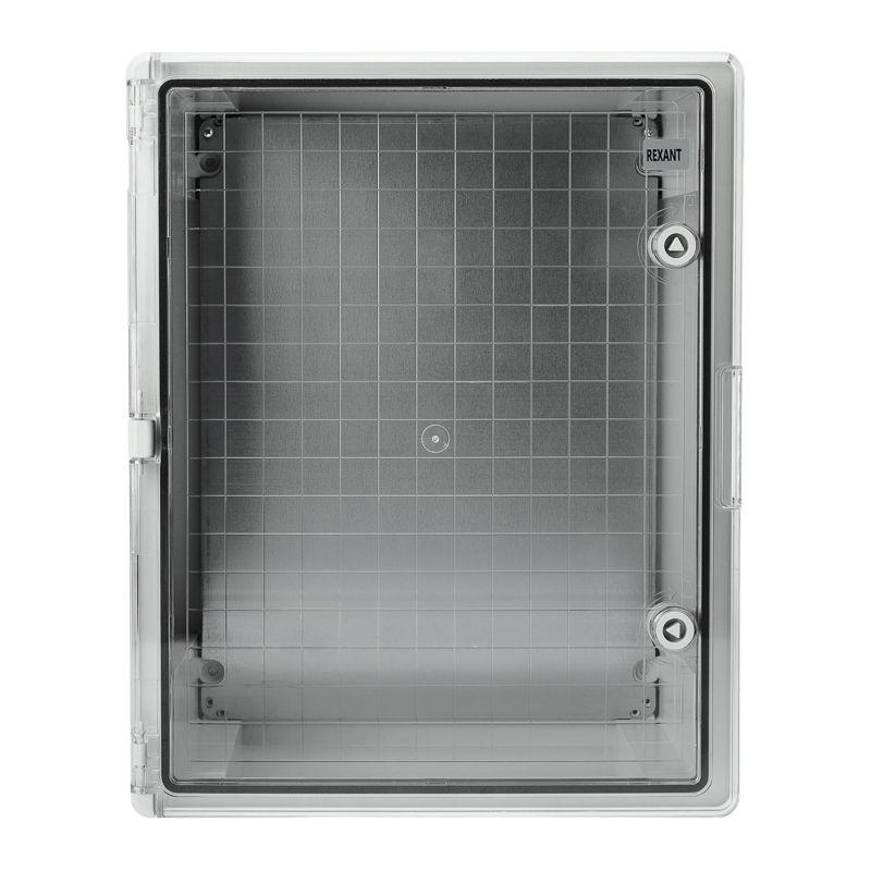 Корпус ЩМПп 500х400х180мм УХЛ1 IP65 с прозр. дверцей и монтажной панелью АБС пластик. Rexant 11-0414