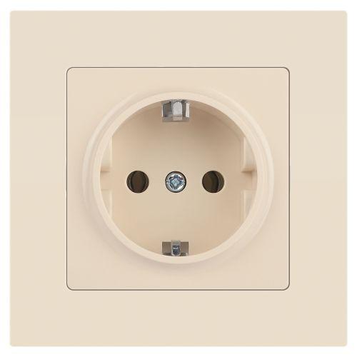 Розетка 1-м СП Accent 6-202-02 16А IP20 250В 2P+E Schuko сл. кость Intro Б0063683