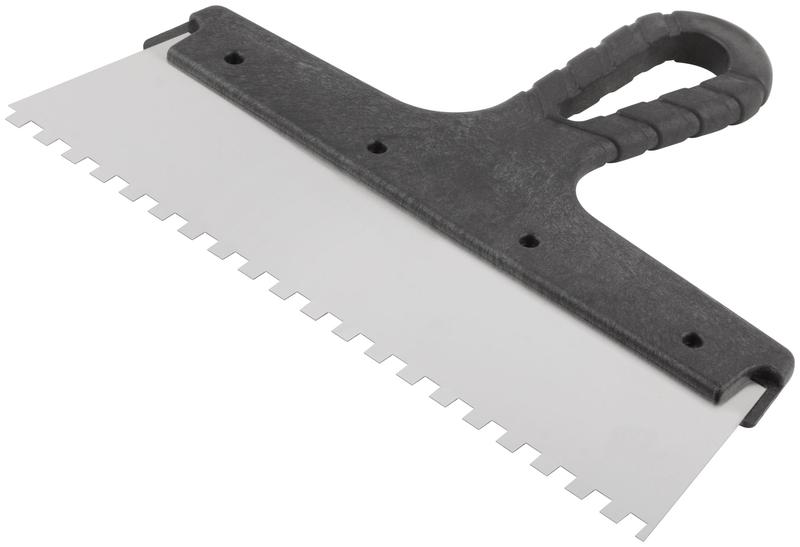 Шпатель фасадный зубчатый 250мм/зуб 6мм нерж. КУРС 06607