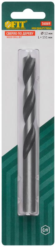 Сверло по дереву CrV Профи 12мм FIT 36069
