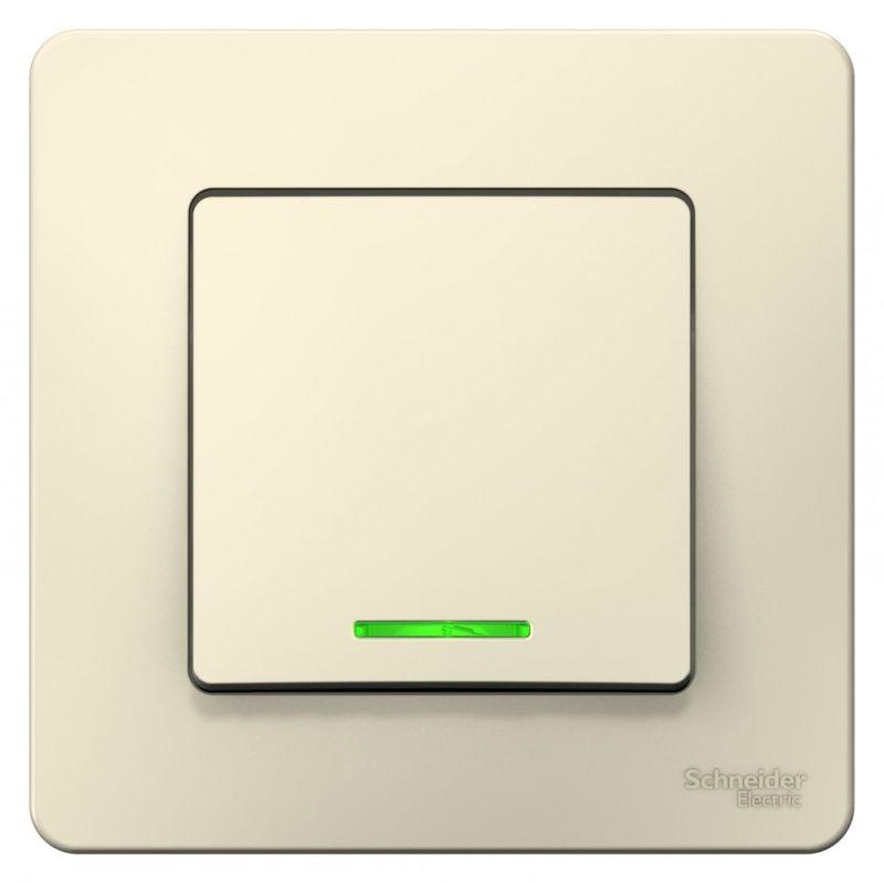 Выключатель 1-кл. СП Blanca 10А IP20 (сх. 1) 250В с подсветкой молочн. SE BLNVS010112